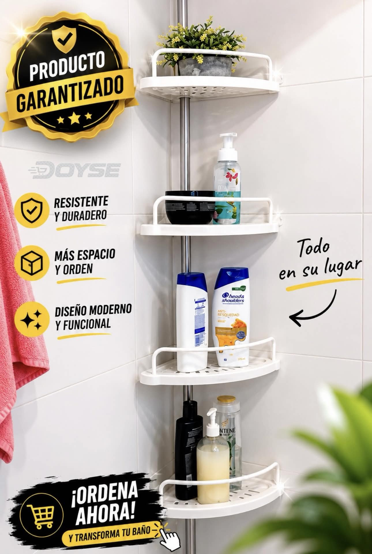 Repisa Esquinera Retractil De Baño